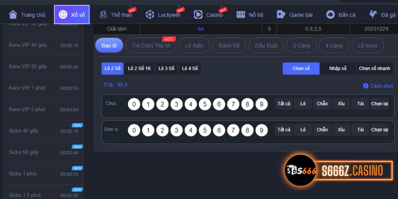 Xổ số online s666 casino